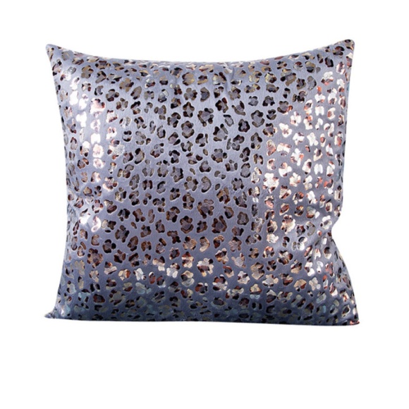 Other - Leopard Silver Bronze Velvet Throw Pillow Case